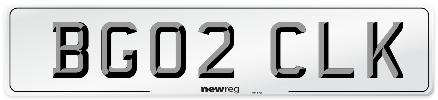 BG02 CLK Number Plate from New Reg